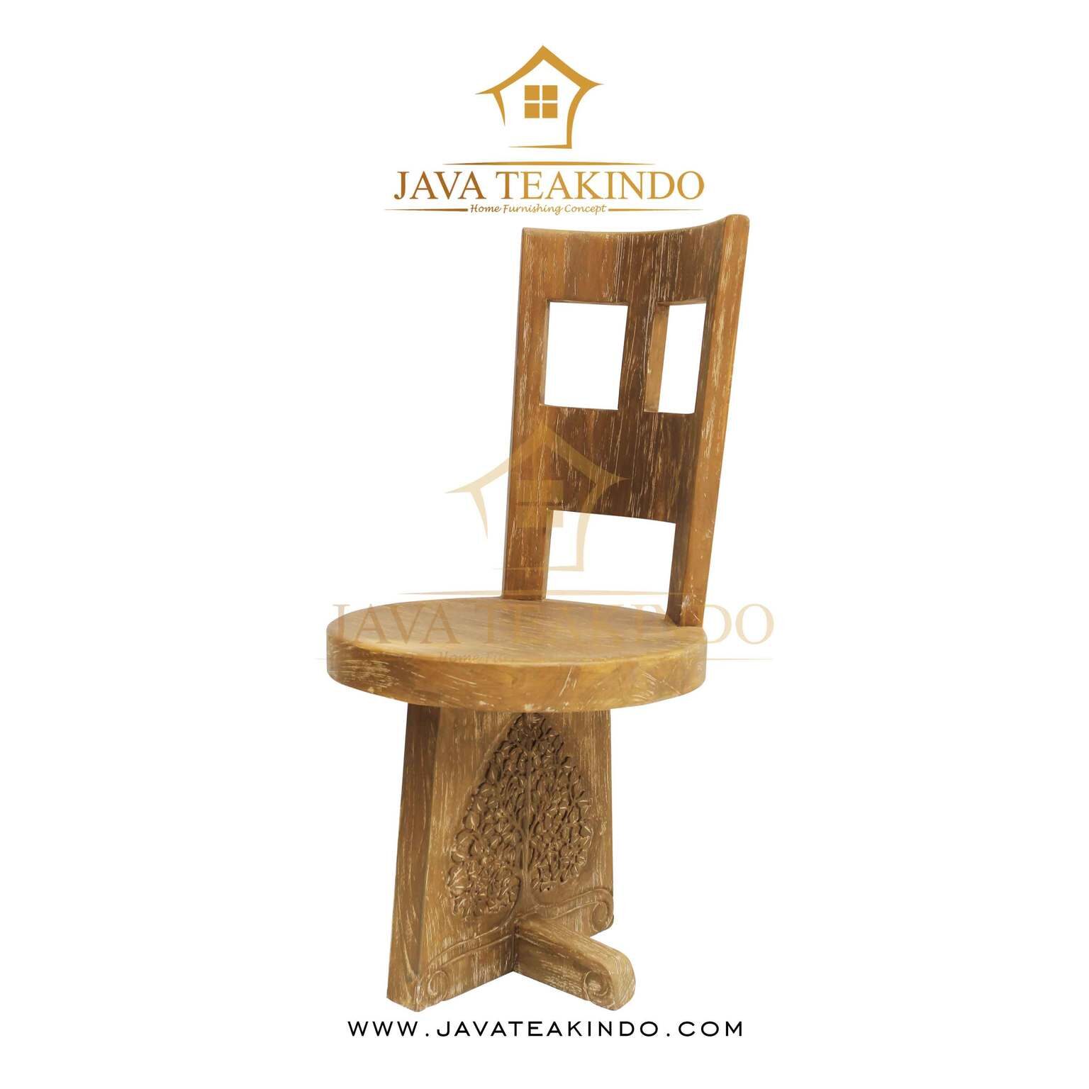 Traditional Teak Wood Dining Chair Set Amber