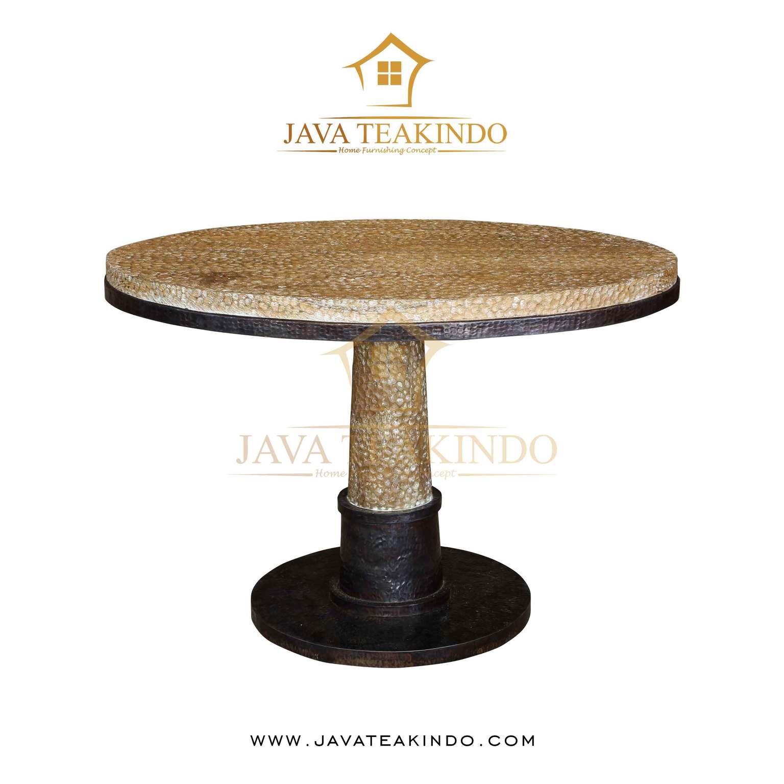 Round Table with Shell Texture Ambar